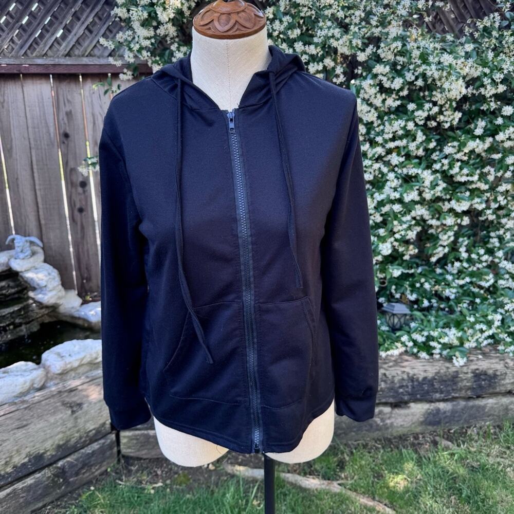 Junjie Fashion Black Zip Up Lightweight Hoodie Women's Size M